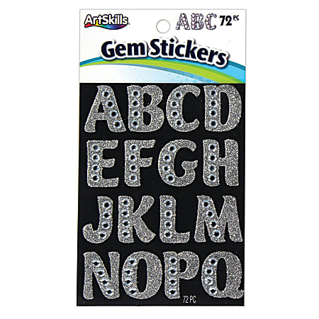 Artskills Gem Alphabet Stickers Large 1 14 Custom Silver Pack Of